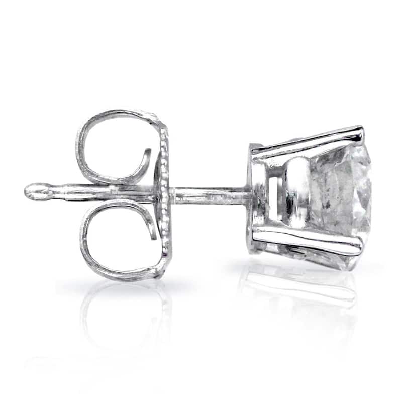 Auriya Platinum 1 1/2ctw Round Diamond Stud Earrings Clarity-enhanced