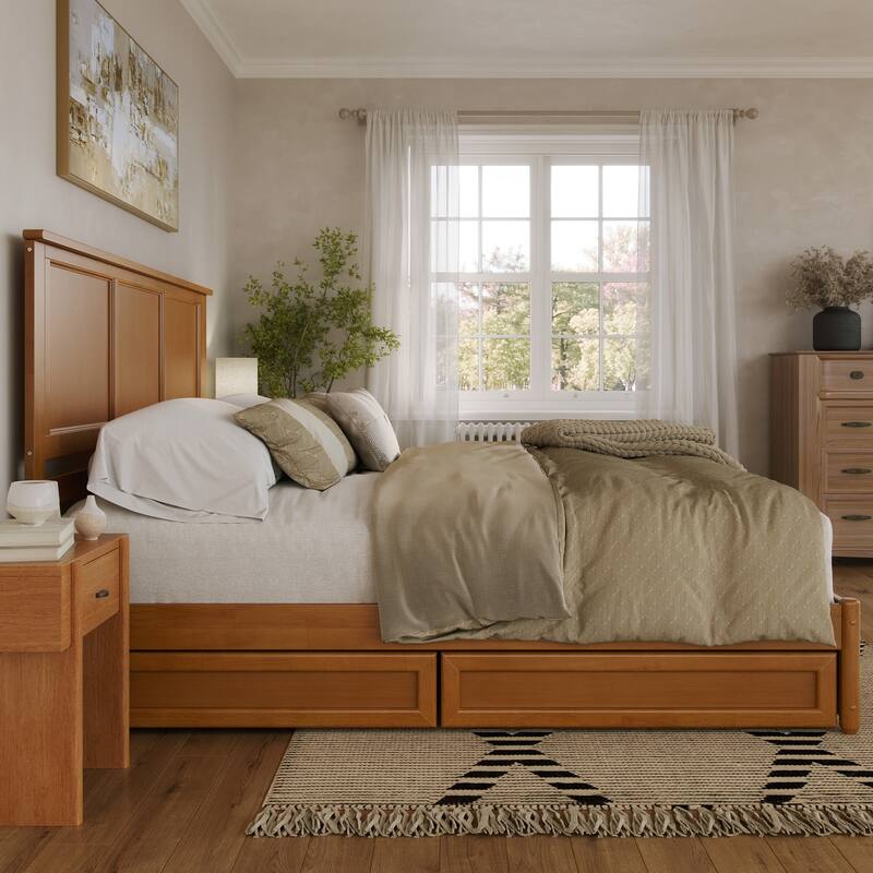 Felicity Platform Bed with Panel Footboard and Storage Drawers
