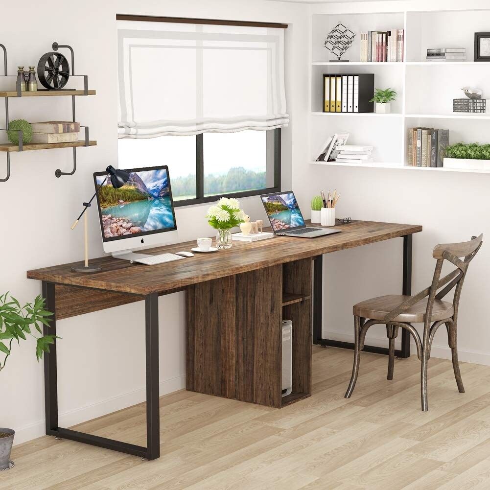 78 Extra Large Double Workstation Computer Desk For Two Person Simple Modern Style Office With Storage And Cabinet 78 Extra Large Double Workstation Computer Desk For Two Person Simple Modern Style Office With Storage And Cabinet