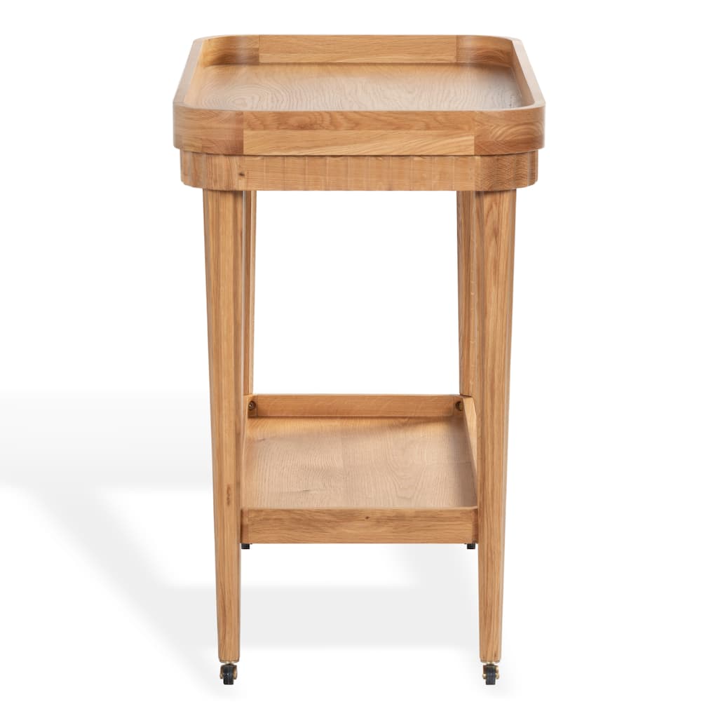 SAFAVIEH Couture Felicia Briana 2-Shelf Wood Bar cart - 38"W x 20"D x 32"H