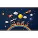 Cartoon Space Rainbow Spatial Removable Textured Wallpaper - Bed Bath ...