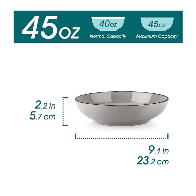 vancasso Navia 4-Piece Pasta Bowl Set, 40 Oz