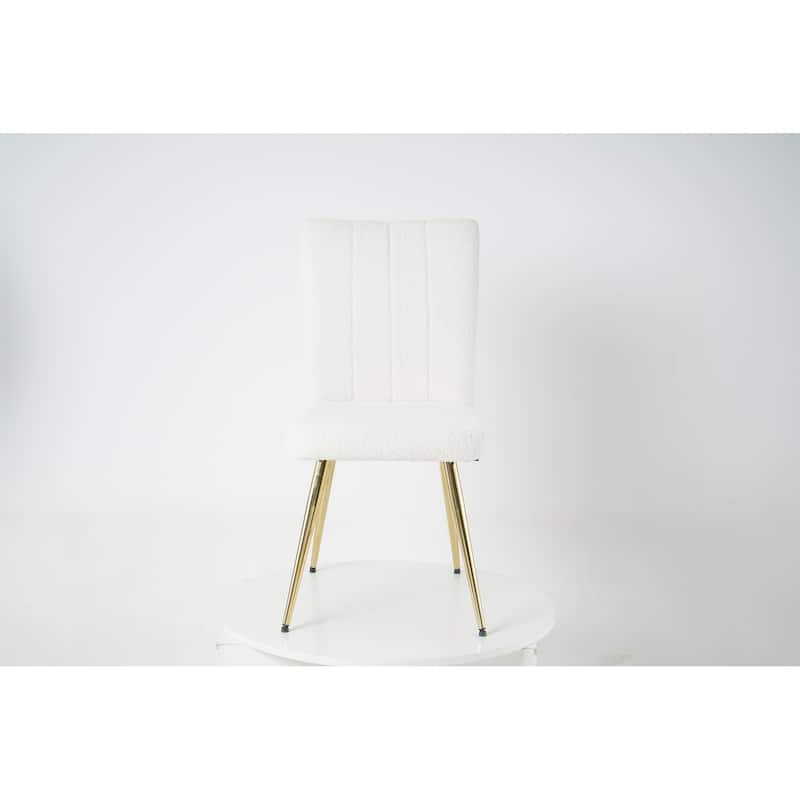 Modern teddy fleece Dining Chairs Set of 4 - Beige