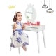 preview thumbnail 6 of 7, Gymax Kids Vanity Makeup Table & Chair Set Make Up Stool Play Set for - See Details