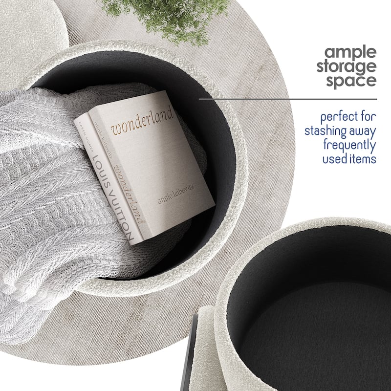 Empyrean Round Ottoman with Storage