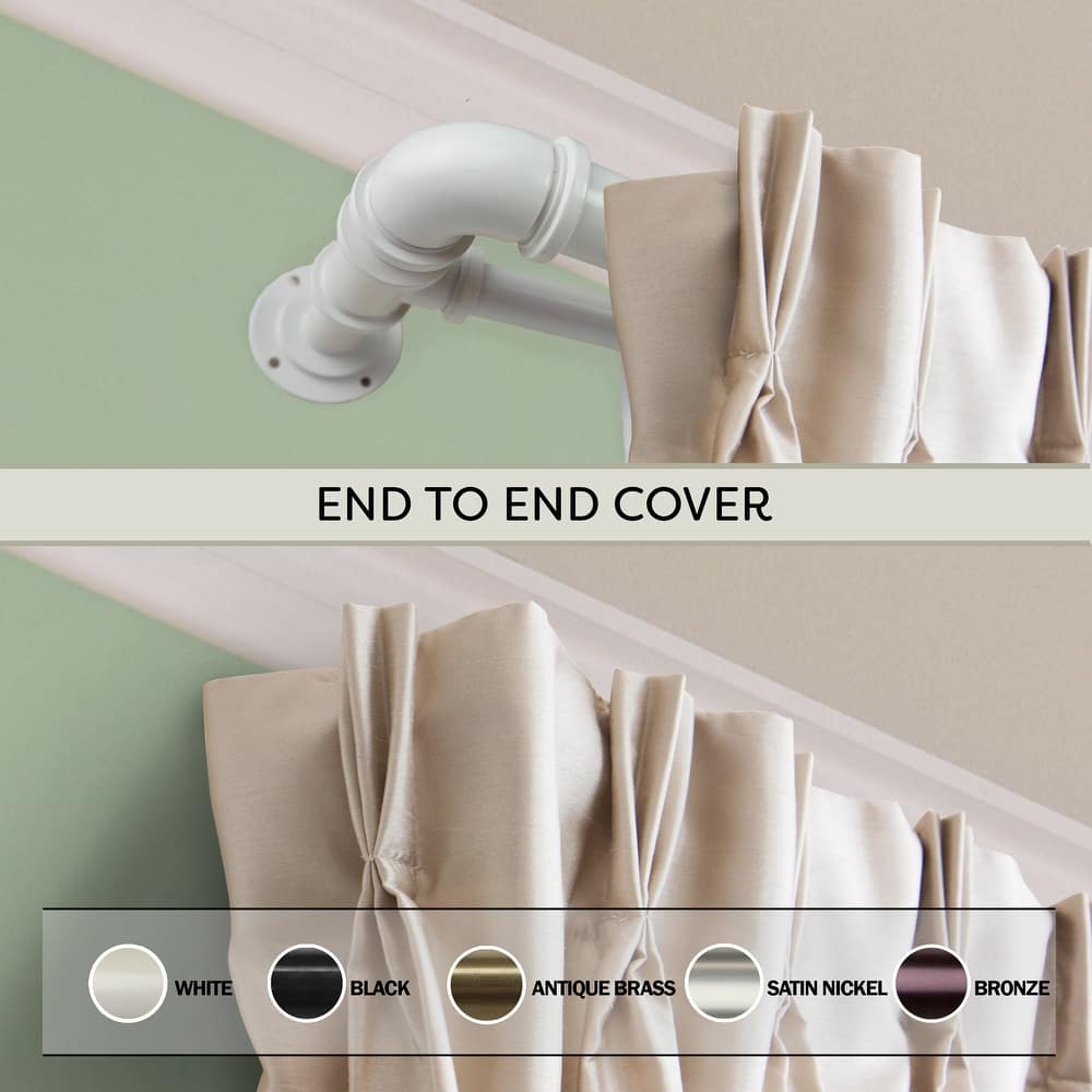 InStyleDesign Industrial Steel Pipe 1-inch Double Adjustable Curtain Rod