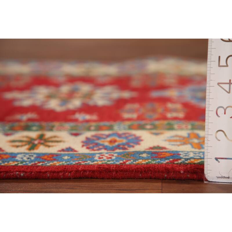 Red Kazak Accent Rug Hand-Knotted Oriental Wool Carpet - 2'9"x 4'1"