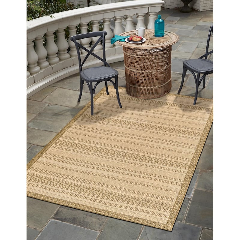 Outdoor Dimension Collection Area Rug - Beige - 2'2"x3'