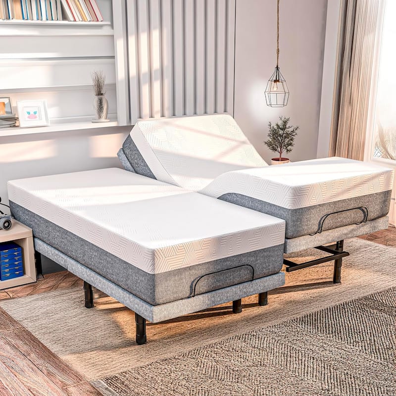 Renanim Hybrid Foam Mattress-in-a-Box, Cooler Sleep, Breathable, Supportive, Pressure Relief - Split King - Medium