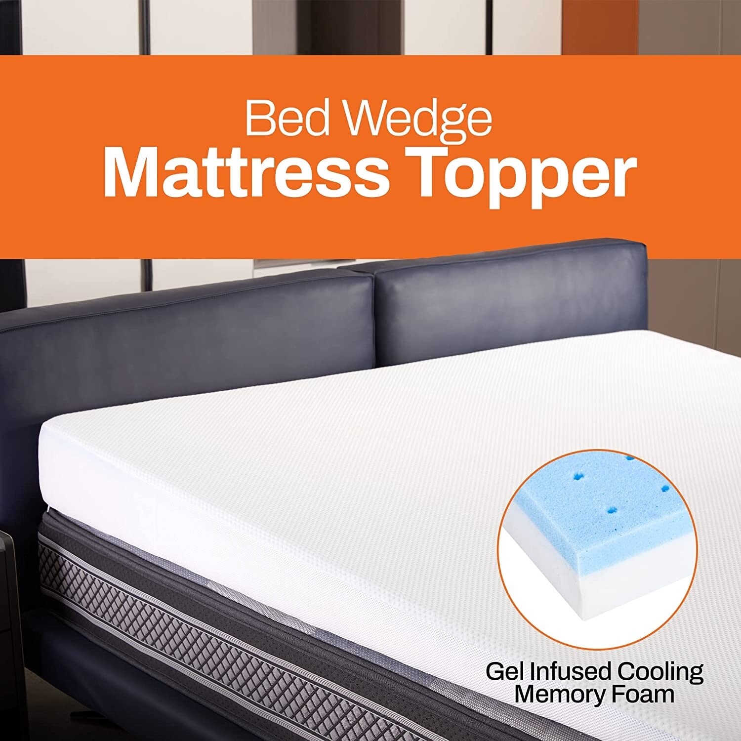 Cheer Collection Acid Reflux Bed Wedge Mattress Topper for