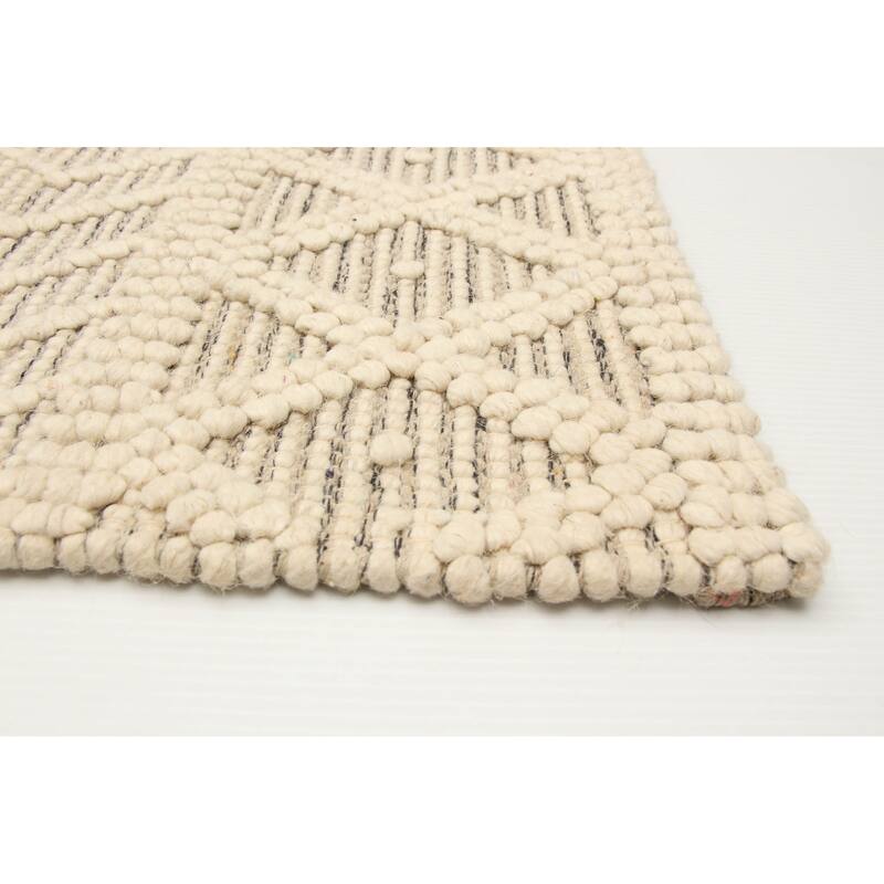 ECARPETGALLERY Braid weave Sienna Cream Wool Rug - 4'11 x 6'11