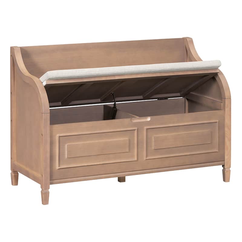 Rustic Style Solid wood Entryway Multifunctional Storage Bench