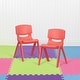 preview thumbnail 26 of 47, 2 Pack Plastic Stack School Chair with 13.25"H Seat, K-2 School Chair Red
