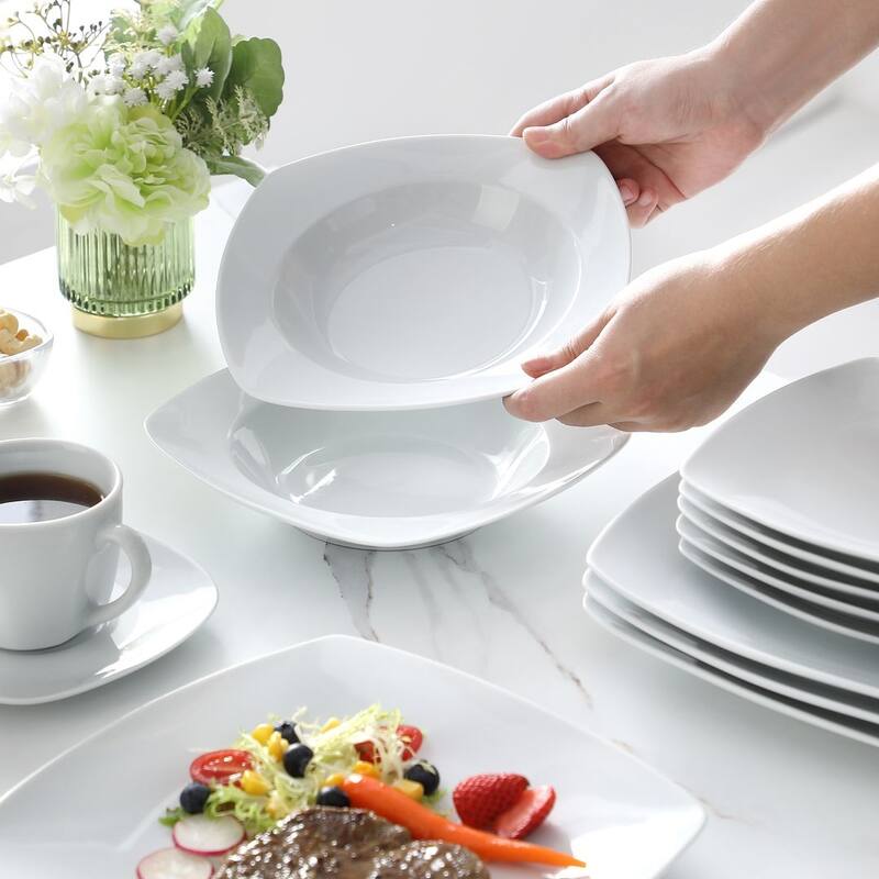 MALACASA JULIA 60-Piece Porcelain Dinnerware Set (Service for 12)