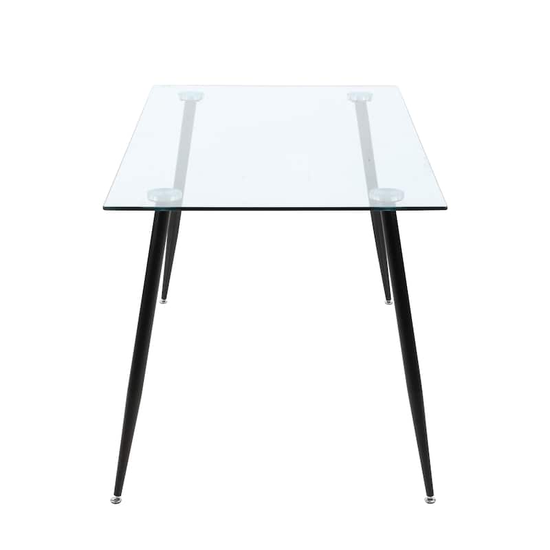 Somette Roberta 4-Legged Matte Black Dining Table - 31" x 55"