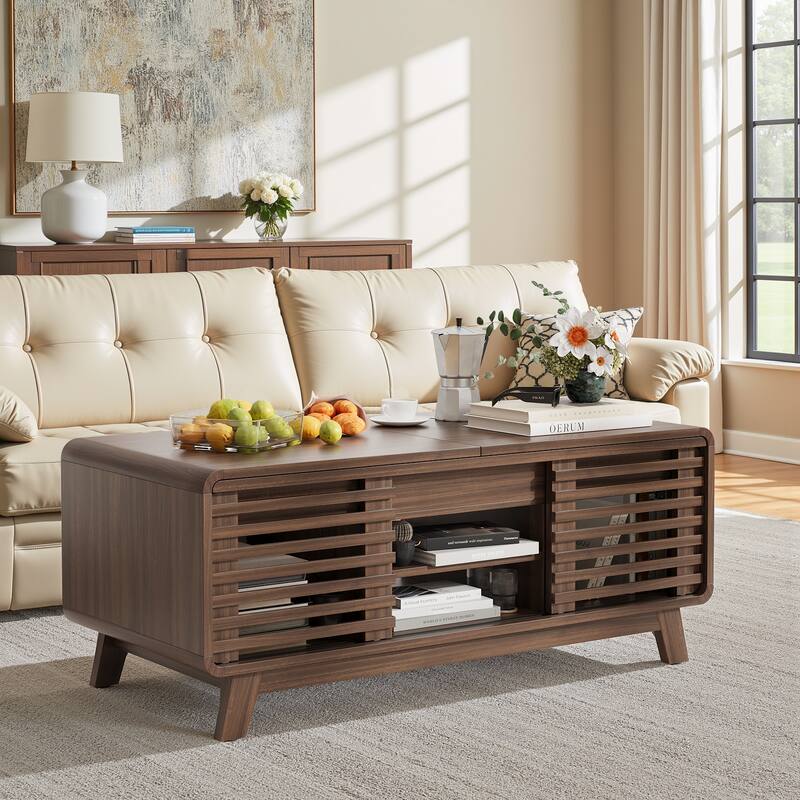 Pocassy Coffee Table with Hidden Compartment for Home - Coffee