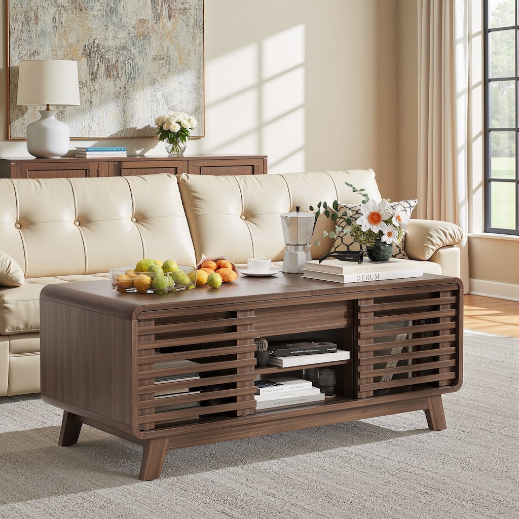 Pocassy Coffee Table with Storage for Home Living Room