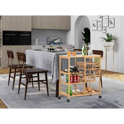 Kitchen Island Cart on Wheels, Rolling Cart with Storage Shelves