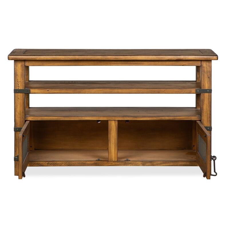 Magnussen Home Chesterfield Farmhouse Timber Rectangular Sofa Table - 50''W x 17''D x 29''H