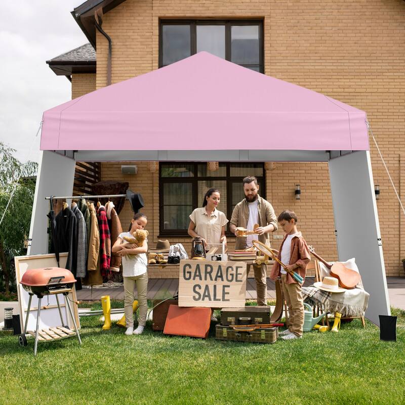 Gymax 14 X 9.2 FT Pop up Canopy Tent w/ 2 Convertible Sidewalls to
