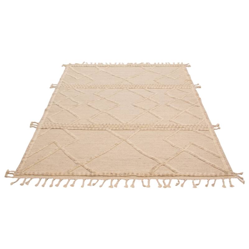 ECARPETGALLERY Hand-knotted Tangier Cream Wool Rug - 8'2 x 9'11