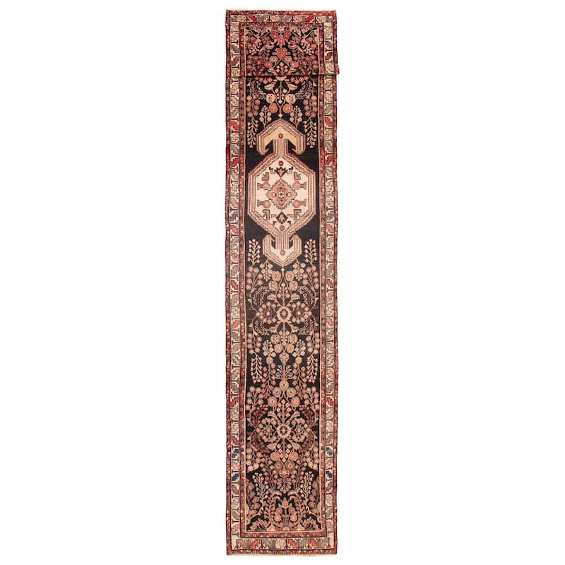 ECARPETGALLERY Hand-knotted Andelz Black Wool Rug - 2'11 x 17'7 - Black - 2'11 x 17'7