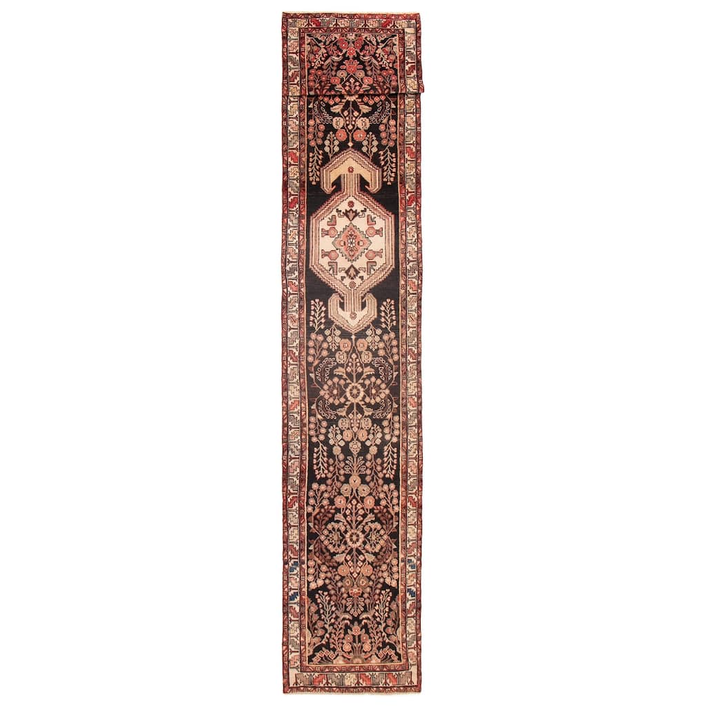 ECARPETGALLERY Hand-knotted Andelz Black Wool Rug - 2'11 x 17'7