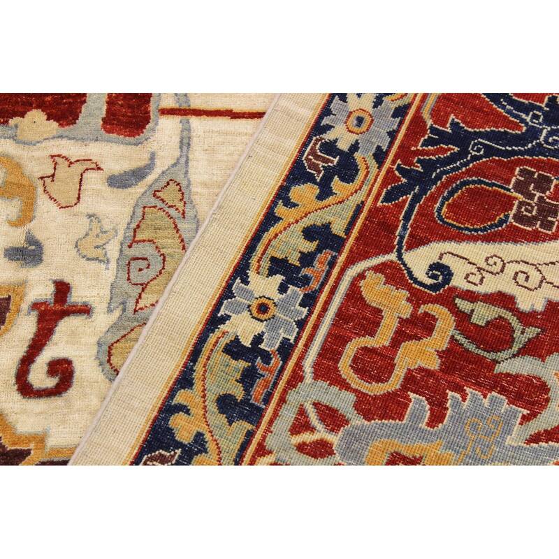 Shabby Chic Ziegler Adeline Ivory Rust Hand-Knotted Wool Rug - 11'10'' x 14'8''