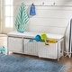 preview thumbnail 1 of 10, Badger Basket Kid's Storage Bench with Woven Top and Baskets - 41.5" x 13.75" x 15.75" White