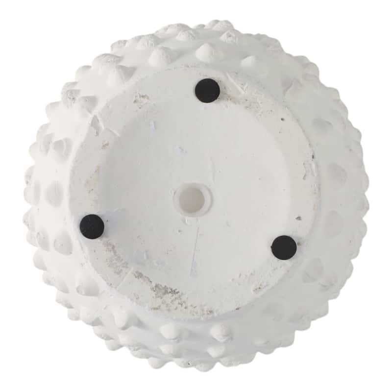 Terracotta Planter Raised Dot Texture for Home Garden Use - 6" White - 8" x 8" x 6"