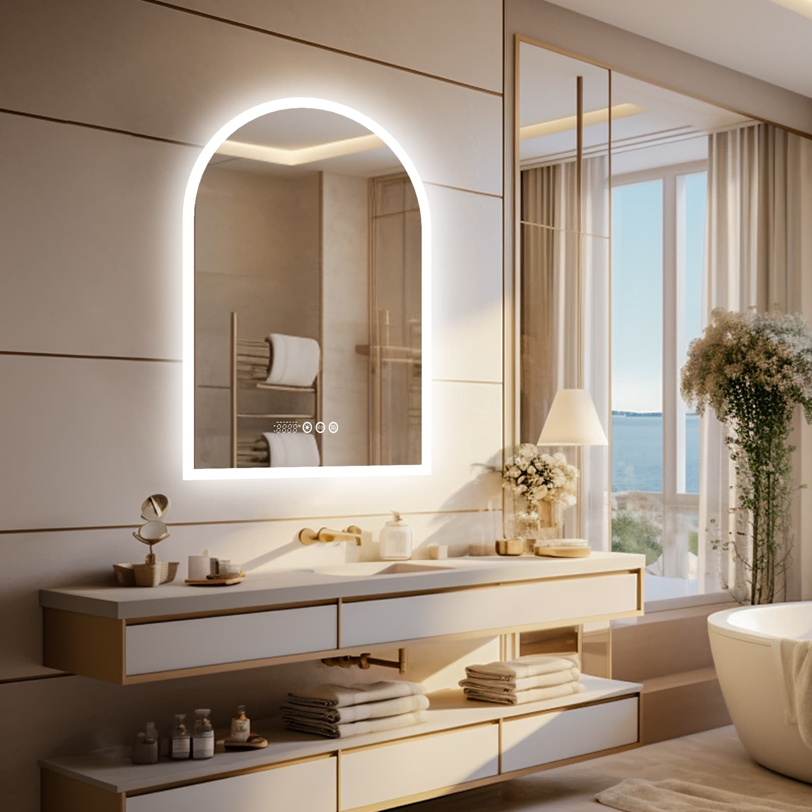 Arched vanity light discount