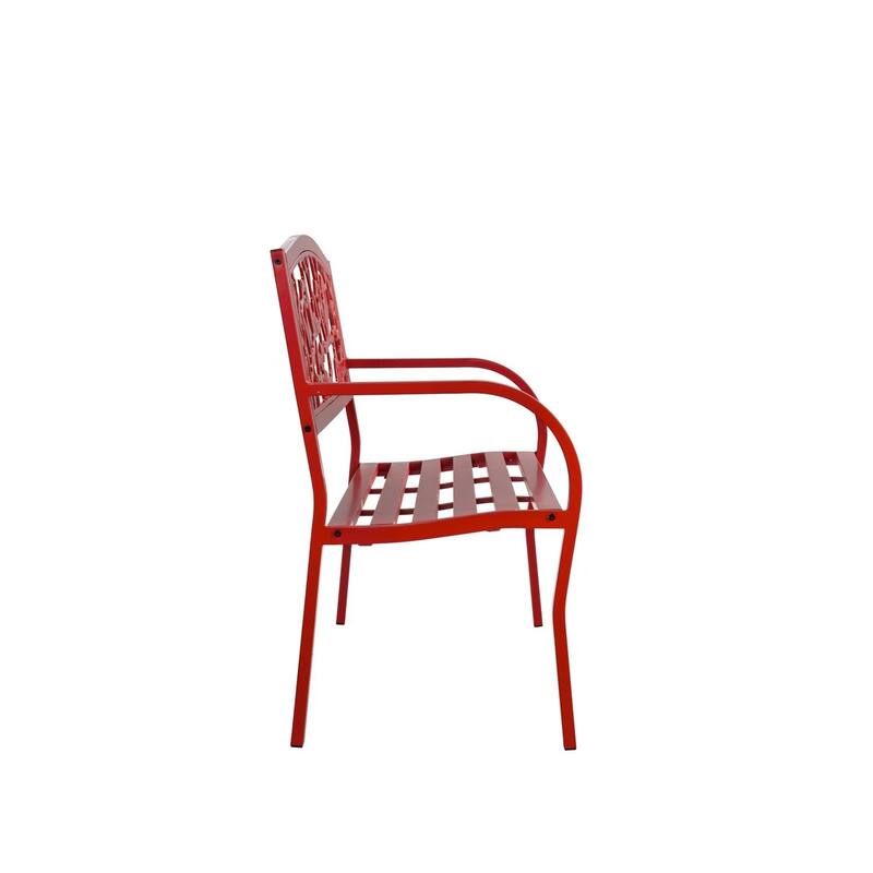 50 in. Cardinals Metal Outdoor Garden Bench