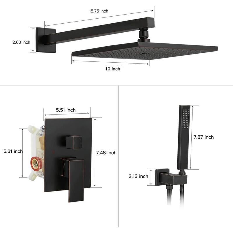 WIZ 2-Spray 10 in. Wall Mount Shower Head System Shower Faucet