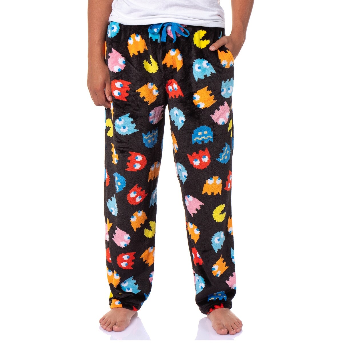 Pac Man Men's AOP Game Ghosts Adult Plush Fleece Lounge Sleep