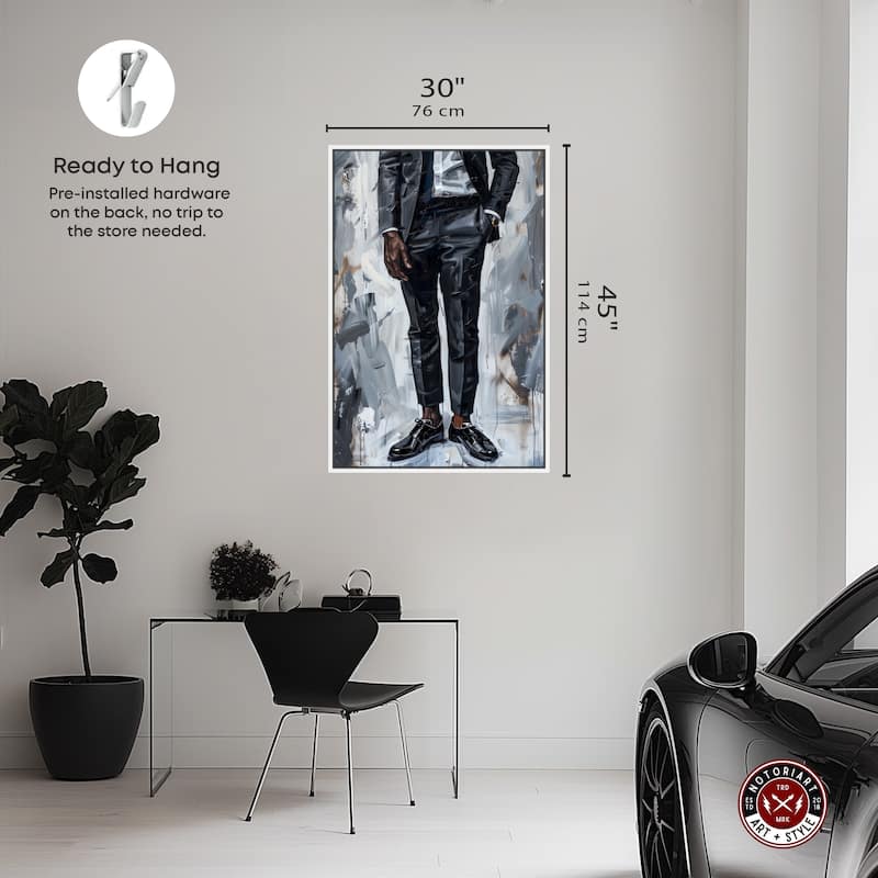 Notoriart Man Of Style Framed Men Style 1 Piece Canvas Wall Art