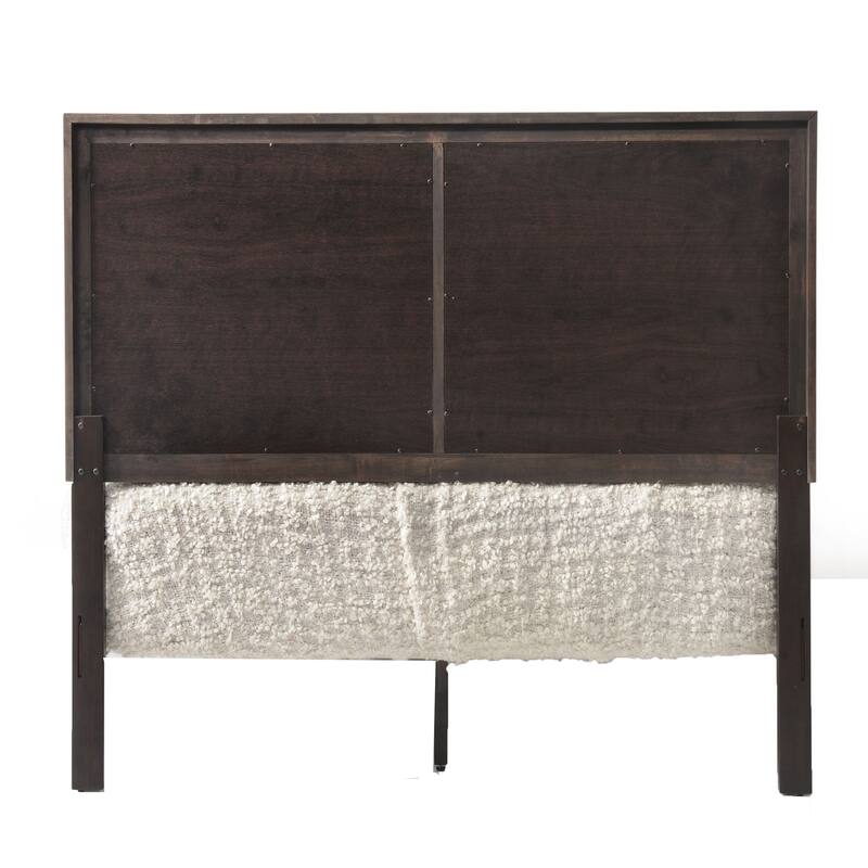 Classic Espresso Panel Bed with Wooden Headboard and Tapered Legs