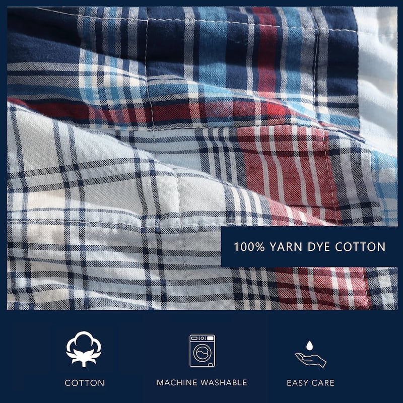 Nautica Stony Point Cotton Blue Quilt and Coordinating Shams