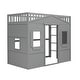 preview thumbnail 104 of 112, Solid Wood House Loft Bed with Window Design and Ladder, Twin/Full Size Playhouse Bed Loft Bed Frame with Guardrail for Kids