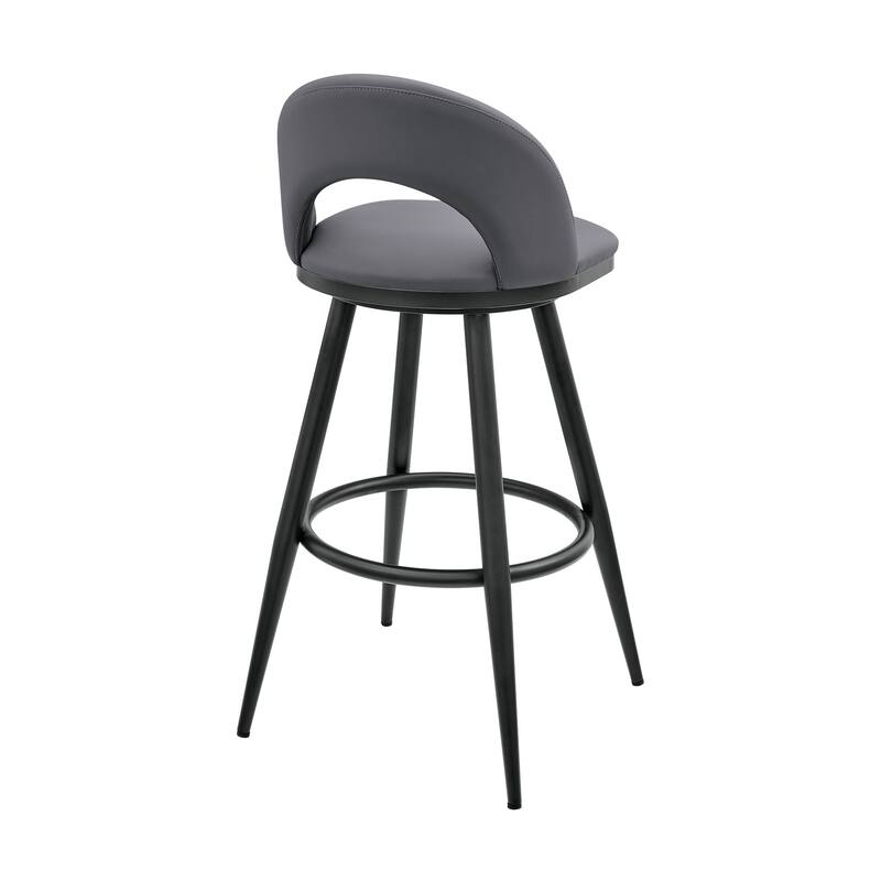 Charlotte Faux Leather and Metal Swivel Counter or Bar Stool