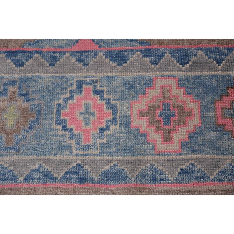 Hand Knotted Oriental 100% Wool Carpet Transitional Geometric Brown Oushak Area Rug - 12' 6'' X 8' 6''