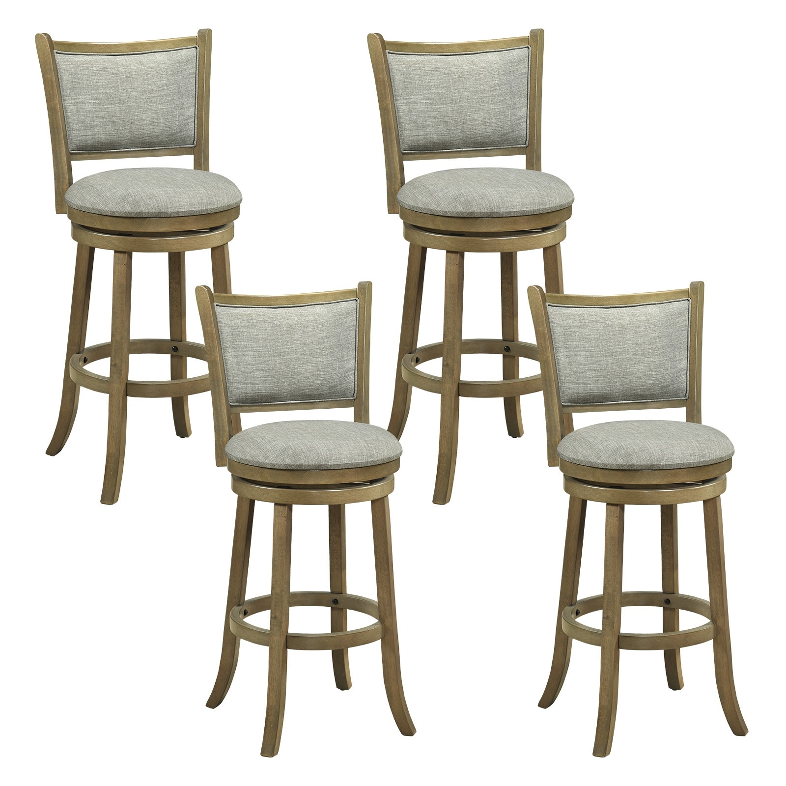 Gymax Swivel Bar Stools Set of 4 30 Inch Bar Height Chairs w/