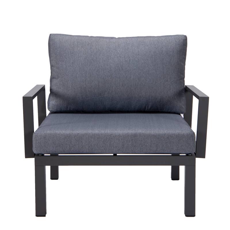 LeisureMod Hamilton Modern 2-Piece Accent Arm Chair with Removable Cushion, 2-Seater Sofa for Home Outdoor Patio Porch Garden