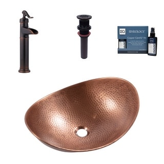 Sinkology Confucius All Copper Sink and Faucet Kit
