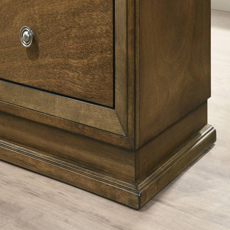 Walnut Finish 1pc Nightstand Bedside Table 2-Drawers