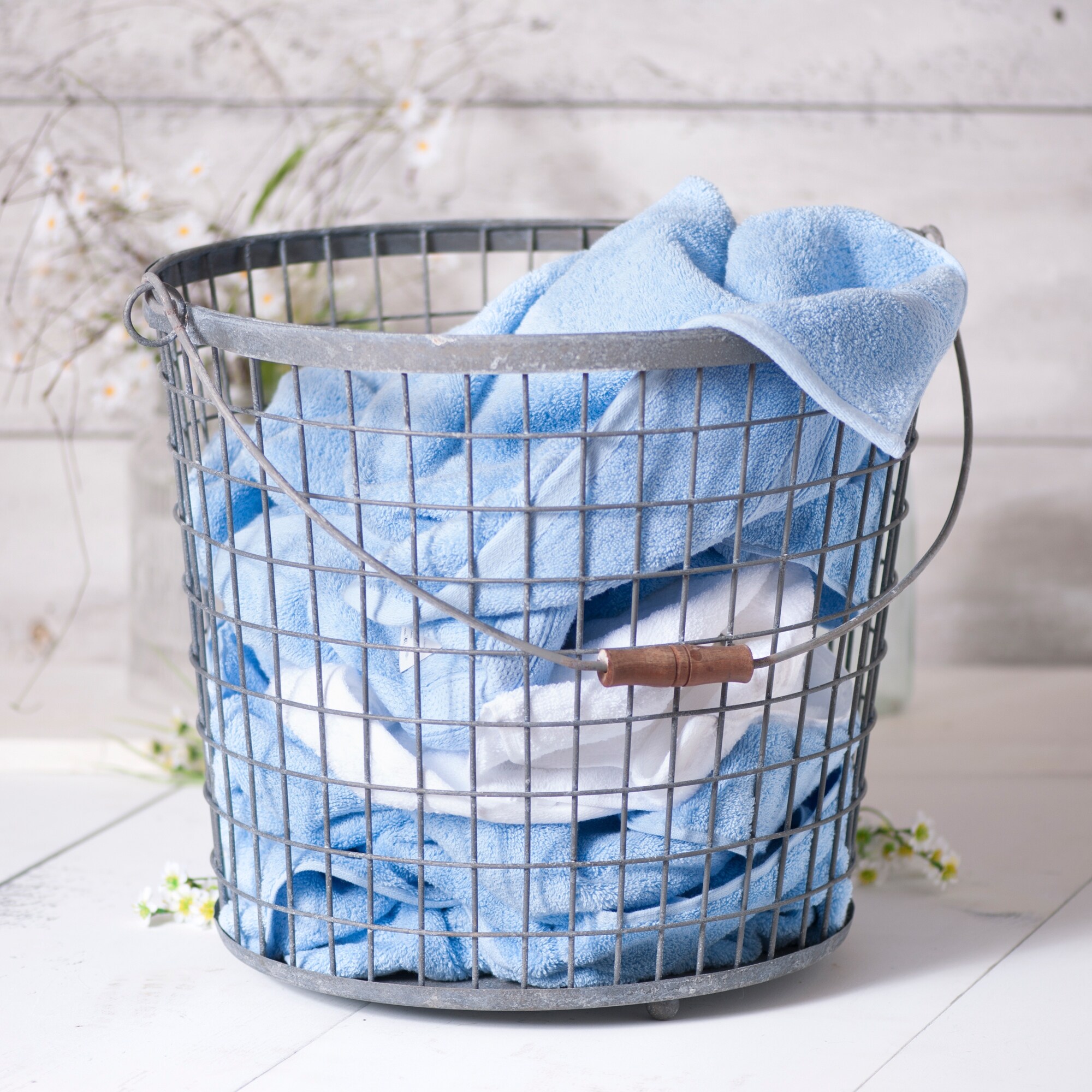 Shop Irvin S Country Tinware Large Wire Basket In Weathered Zinc