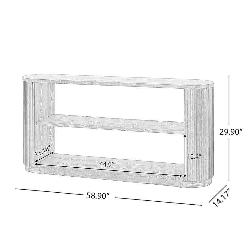 59 Inch Entryway Console Table with Elegant Wood Grain