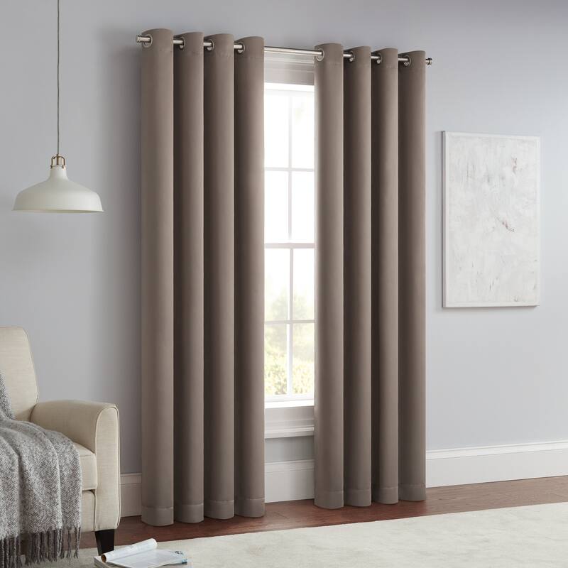 Eclipse Solid Thermapanel Grommet Energy Saving Room Darkening Curtain Panel