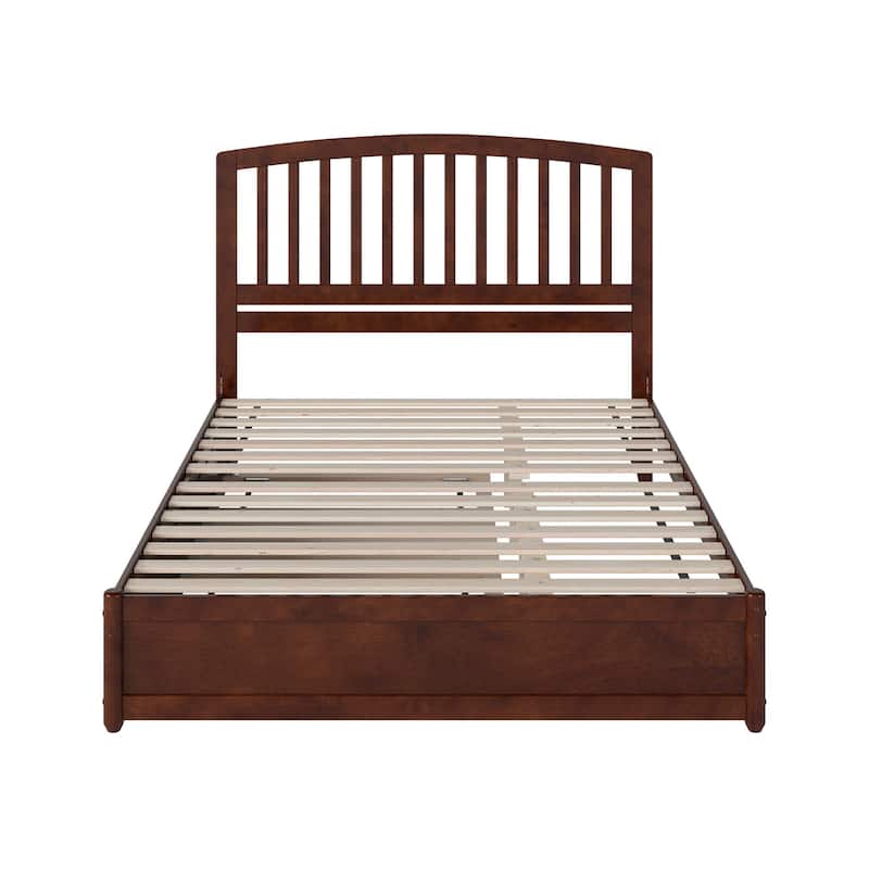 Lucia Platform Bed with Panel Footboard and Twin XL Trundle
