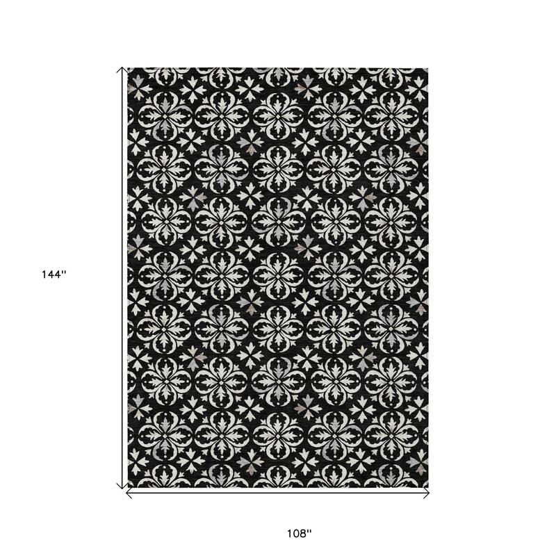 HomeRoots Floral Transitional Rectangle Outdoor Rug