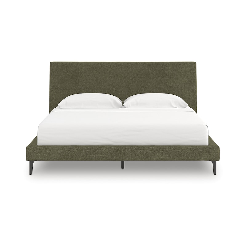 Signature Design by Ashley Zadilyn Sage Green Upholstered Bed with Roll Slats - King
